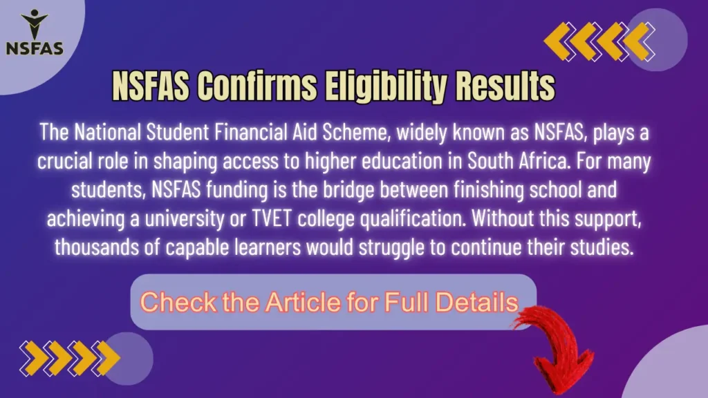 NSFAS Confirms Eligibility Results For 2026 Funding Academic Year