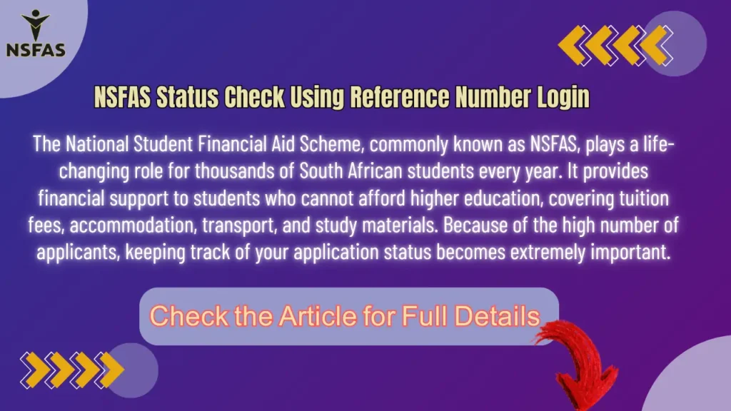 NSFAS Status Check Using Reference Number Login Step by Step