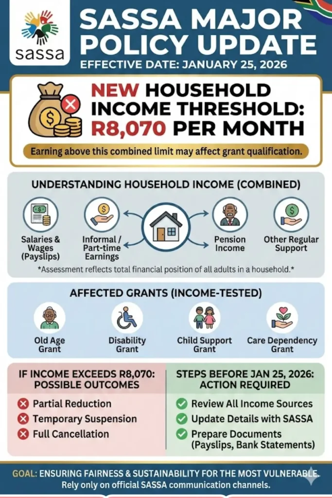 SASSA R8070 January 2026 Start How the New Limits Affect SASSA Drant Eligibility