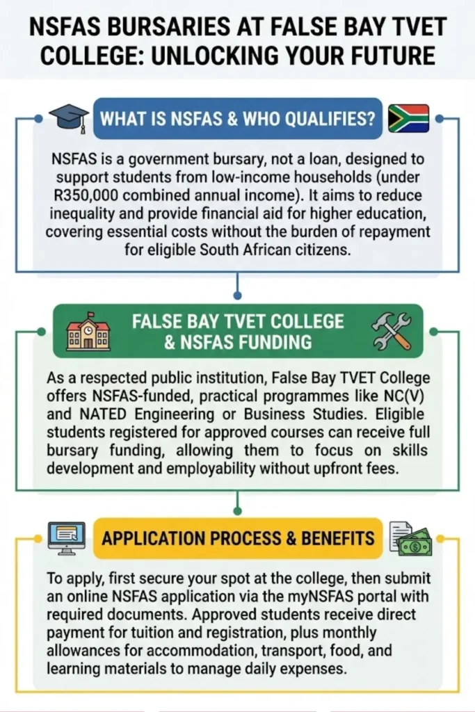 NSFAS Bursaries At False Bay TVET College 2026 Complete Online Application Procedure