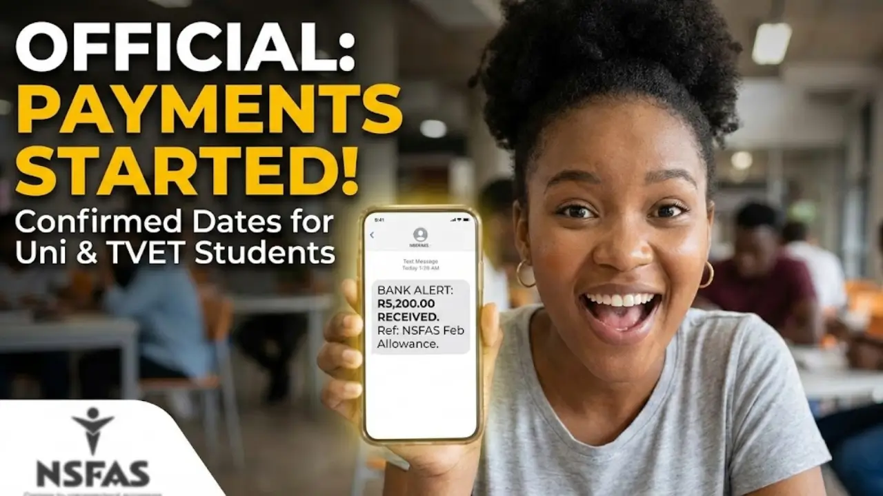 NSFAS Monthly Allowance 2026 Dates Confirmed R5,200 in February