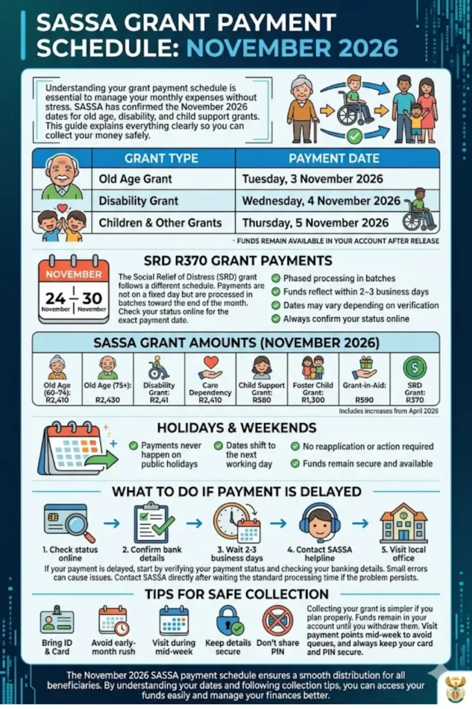 SASSA November 2026 Payment Dates Check Pensions Allpay Dates