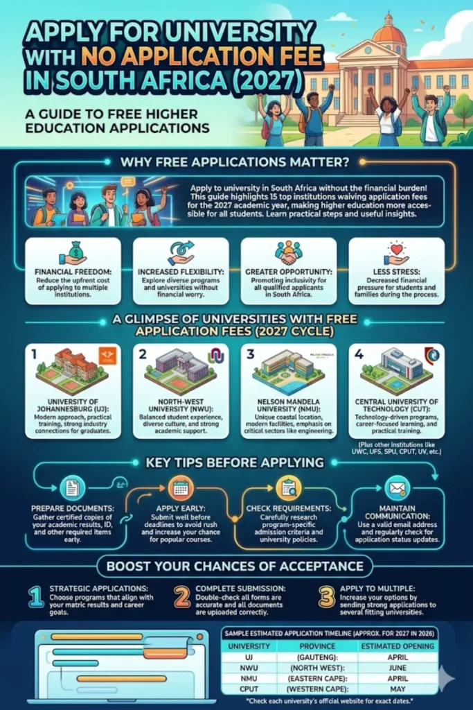 15 Universities Open for 2027 Applications Without Application Fee