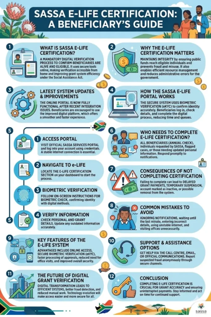 SASSA E life Certification Portal Check Requirement Step by Step 