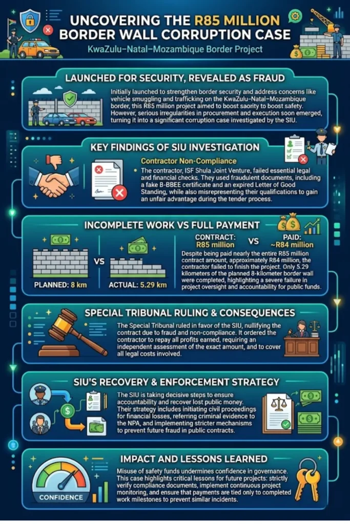 Special Investigating Unit Fraud in R85 million border wall Project  