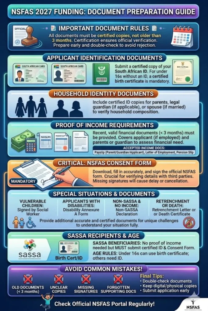 NSFAS Documents Needed for Application 2027 Check SASSA Recipients and Age Restriction