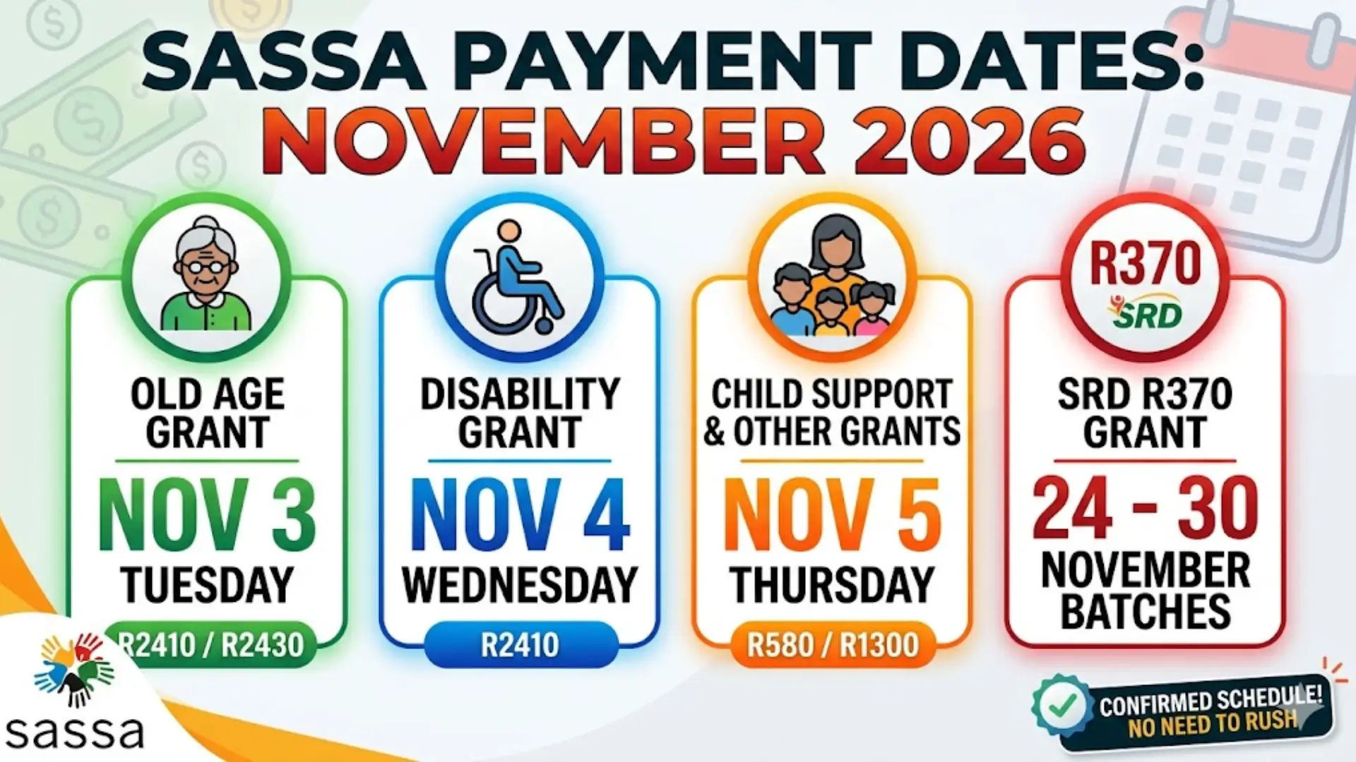 SASSA November 2026 Payment Dates Check Pensions Allpay Dates