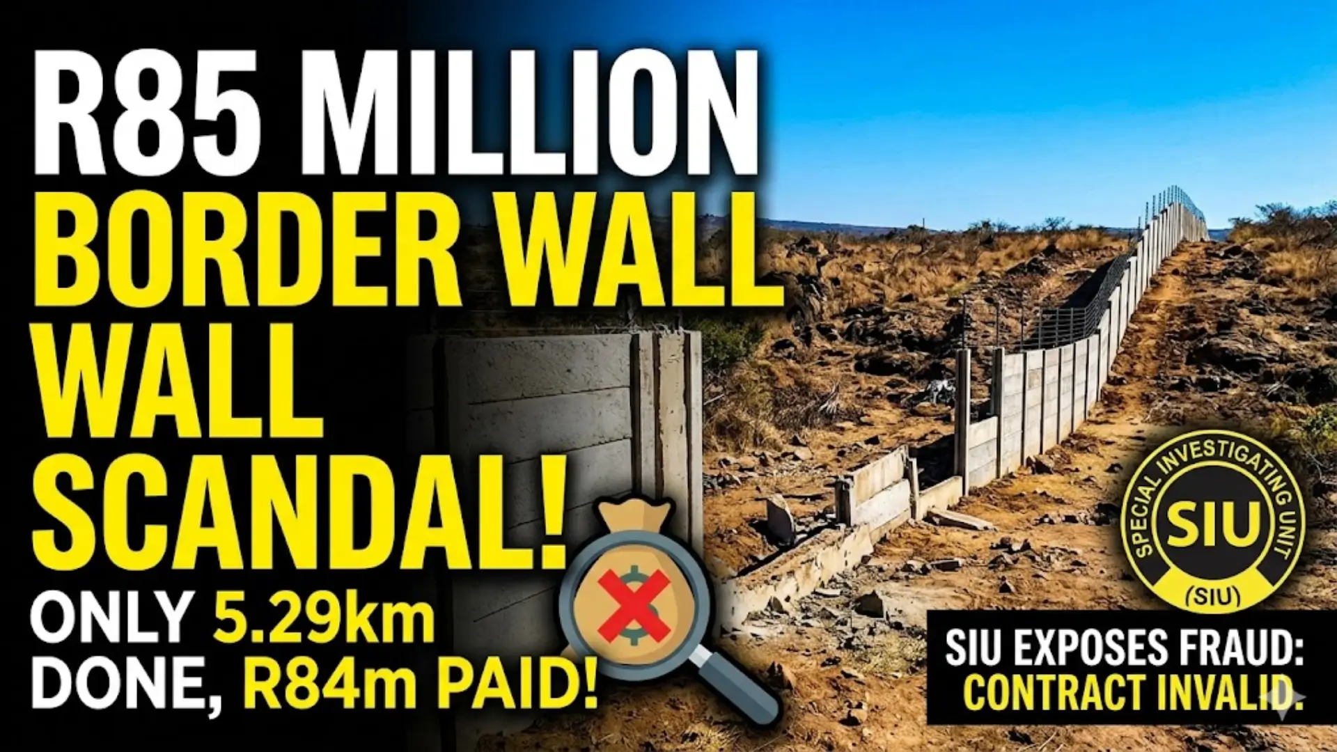 Special Investigating Unit Fraud in R85 million border wall Project