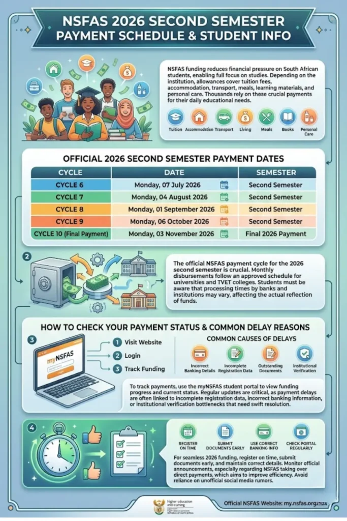 NSFAS Payment Dates 2026 Second Semester | Check Complete Schedule