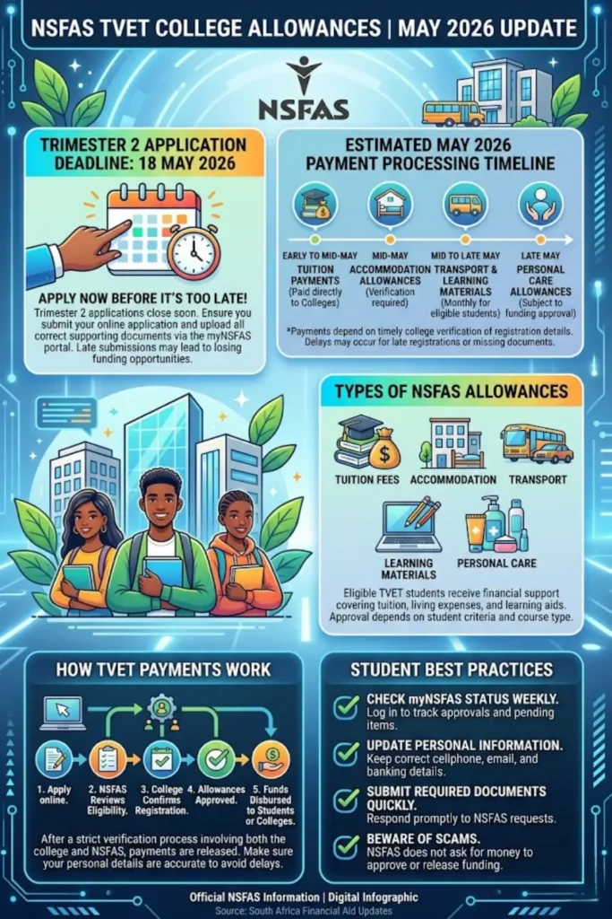Nsfas Payment Dates for May 2026 TVET College Update 
