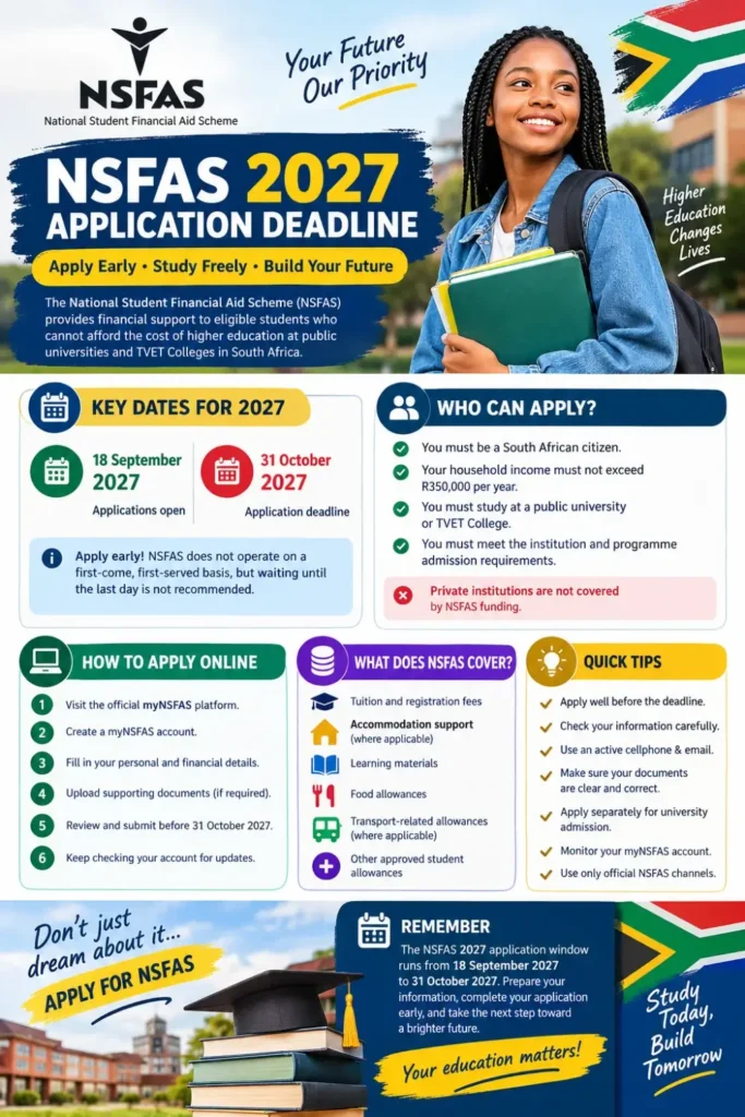 NSFAS 2027 Application Deadline: Latest Dates, Requirements & Online Guide