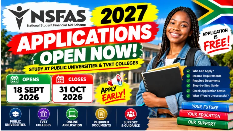 NSFAS 2027 Applications Open: Check How to Apply Online and Deadline