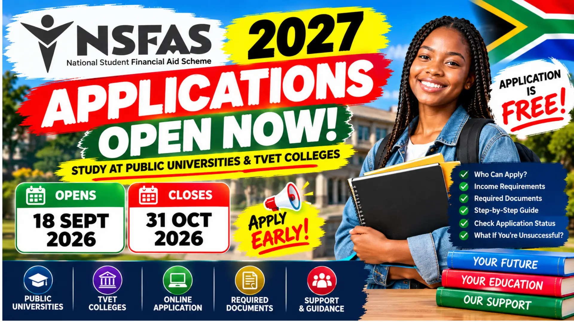 NSFAS 2027 Applications Open: Check How to Apply Online and Deadline